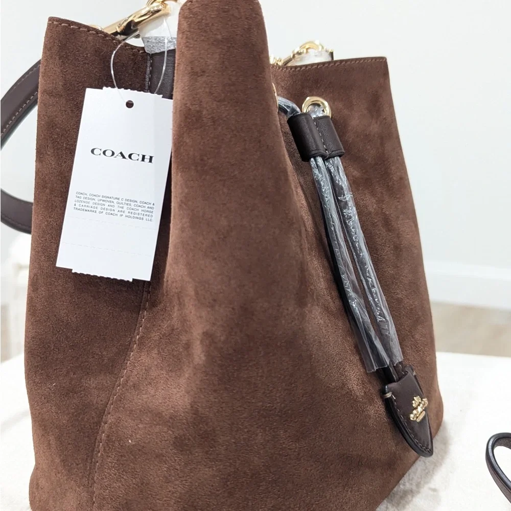 NWT - Coach Suede Rowan Bucket Bag - CCC78 - Vintage Brown - Picture 3 of 8